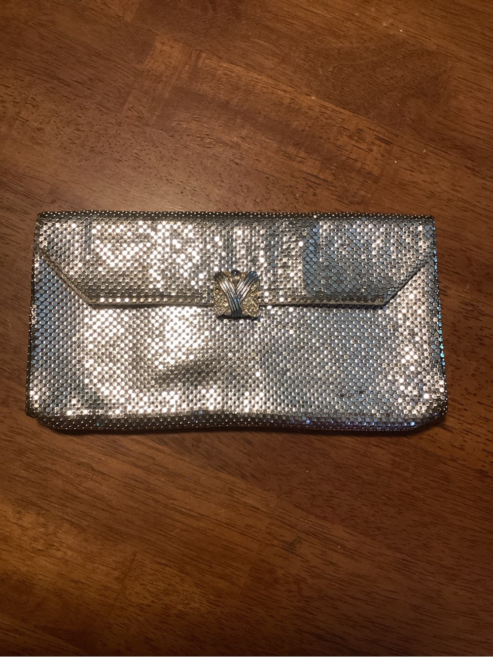 Whiting & Davis Silver Mesh Envelope Clutch